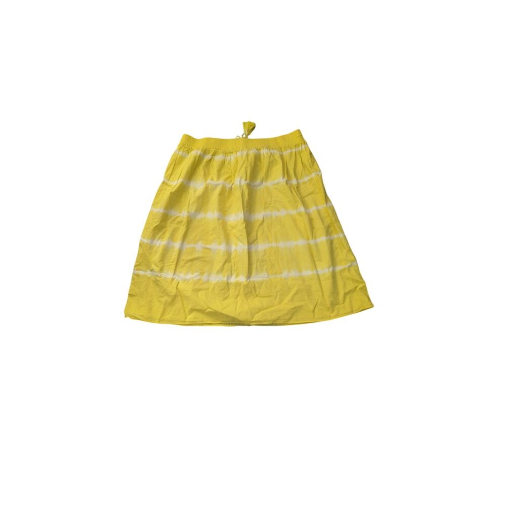 J.Crew Yellow White Tie Dye Cotton Midi Maxi Skirt - Picture 5 of 5